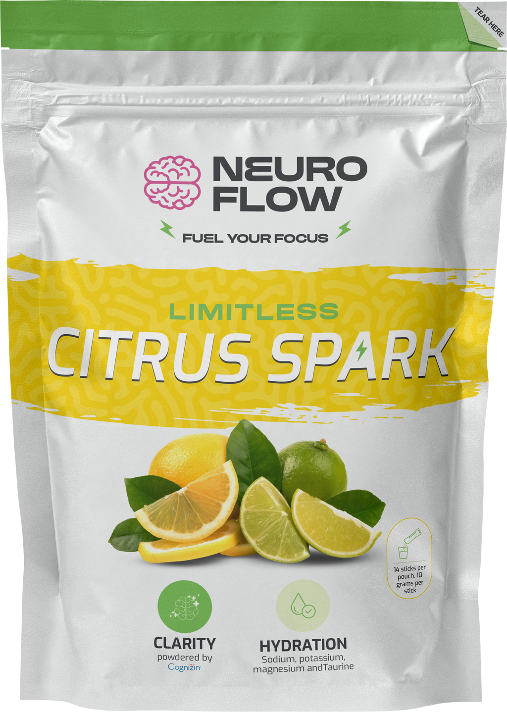 Citrus Spark: Neuro Flow Limitless + Stick Packs (Single Serve)