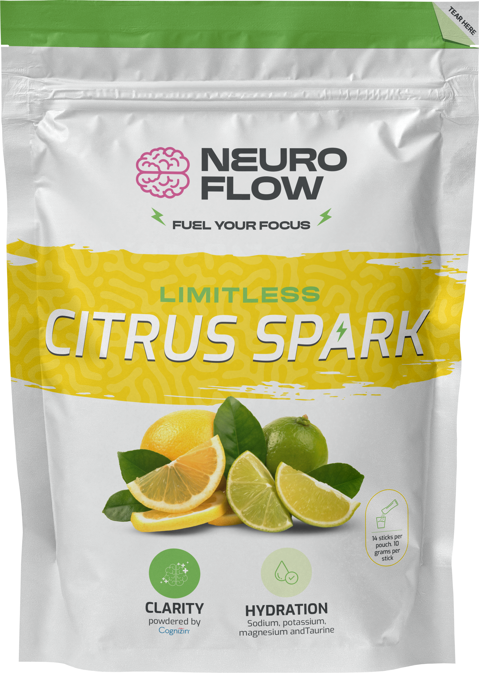 Citrus Spark: Neuro Flow Limitless + Stick Packs (Single Serve)